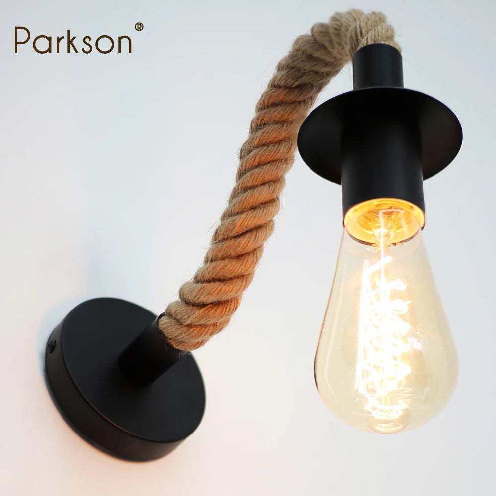 Industrial Wall Sconce - Rope Accent Lighting