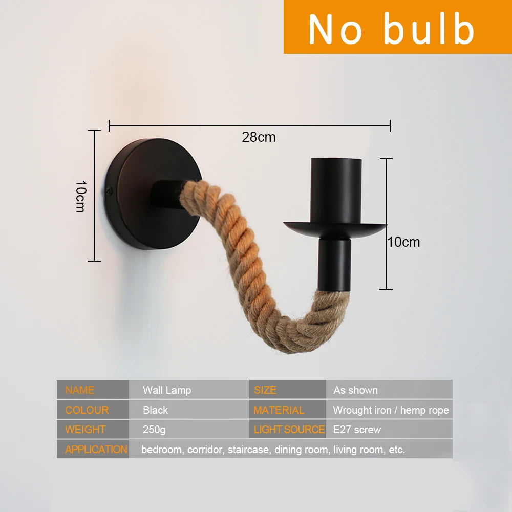 Industrial Wall Sconce - Rope Accent Lighting