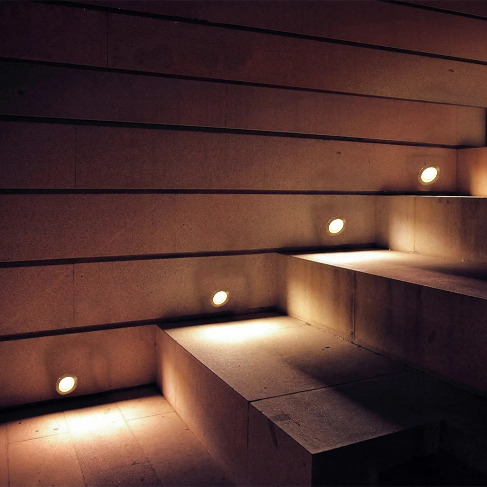 LED Deck Light 12V IP67 Waterproof Buried Lamps Outside Recessed Stair Underground Lamp LED Floor Light Warm White/Natural White
