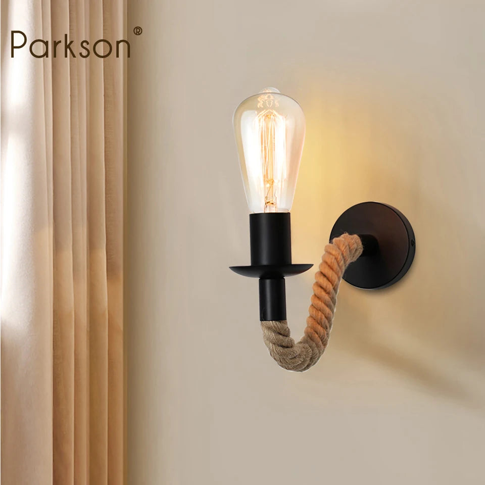 Industrial Wall Sconce - Rope Accent Lighting