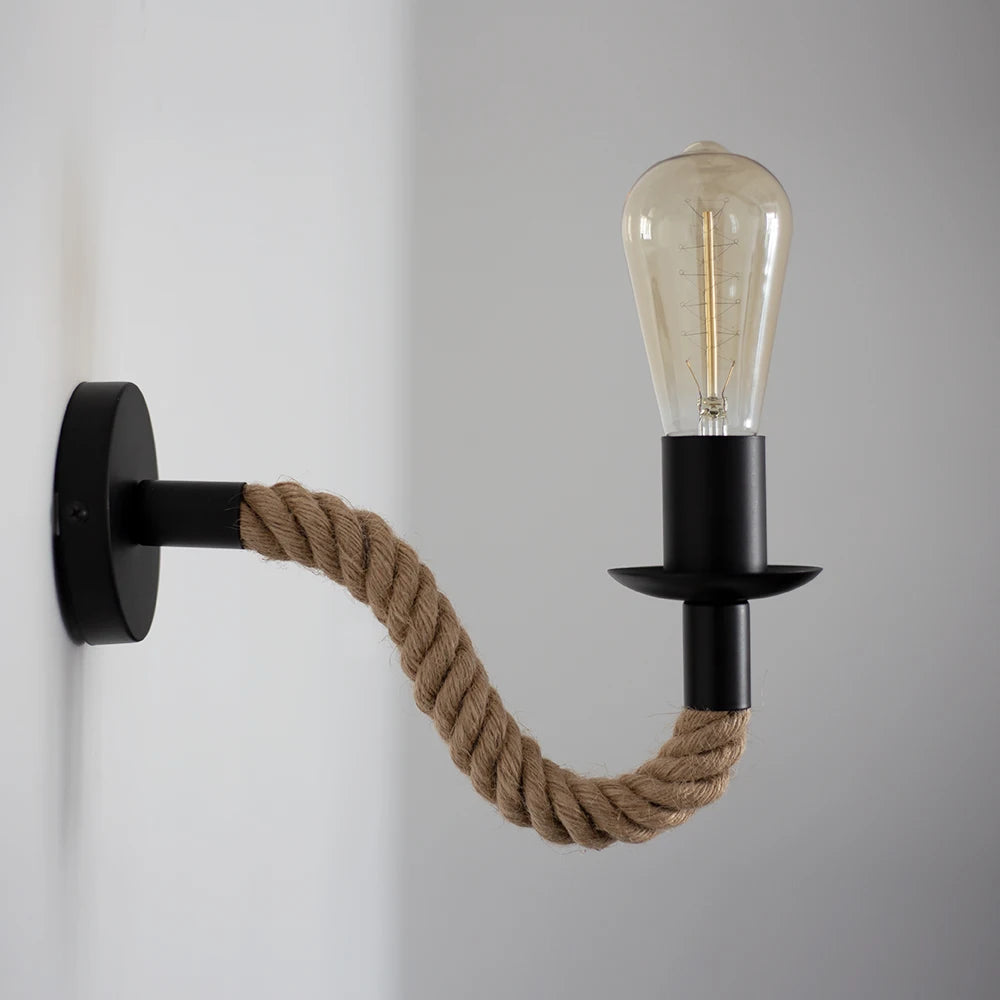 Industrial Wall Sconce - Rope Accent Lighting