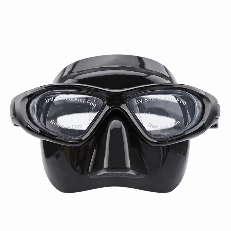 Swimming Goggles Glasses Liquid Silicone snorkeling Mask with Nose Cover,Anti-fog Spray,Free Diving Mask PC plastic Lens