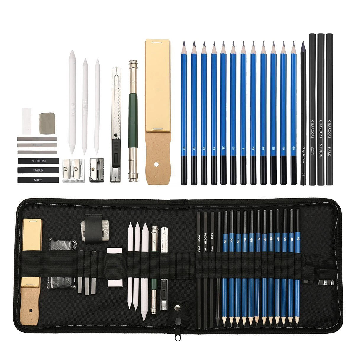 32-Piece Professional Sketching & Drawing Pencil Set