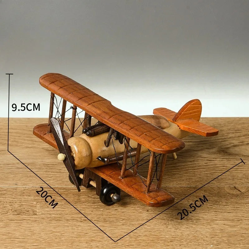 Handcrafted Wooden Airplane Model - Desktop Decor