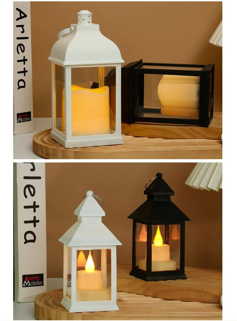 Portable LED Candle Lamps Night Camping Tent  Lanterns Outdoor Garden Desk Holiday Atmosphere Retro Night Light Decorative Lamps