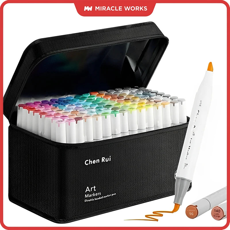 Professional Dual-Tip Alcohol Marker Set – Brush & Broad Tip
