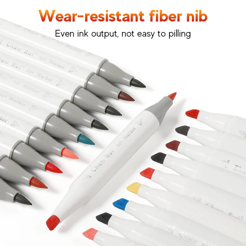 Professional Dual-Tip Alcohol Marker Set – Brush & Broad Tip
