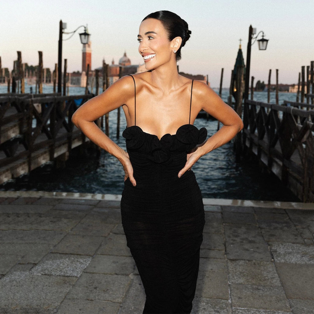 Black & White Bikini Set with Beach Skirt