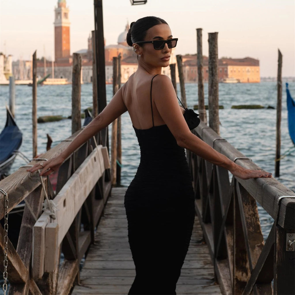 Black & White Bikini Set with Beach Skirt