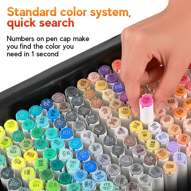 Professional Dual-Tip Alcohol Marker Set – Brush & Broad Tip