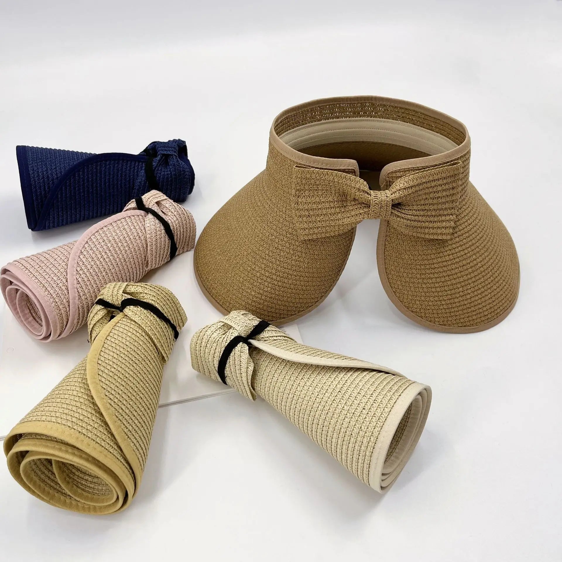 Summer Hats For Women Empty Top Large Brim Sun Hat Sunscreen Breathable Foldable Travel Beach Sunhat Visor Cap Wholesale New