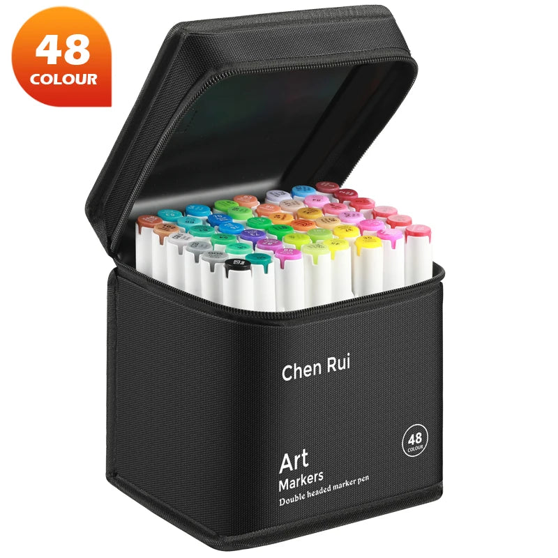 Professional Dual-Tip Alcohol Marker Set – Brush & Broad Tip