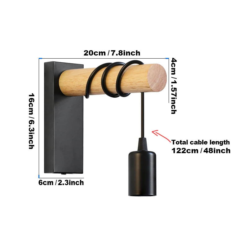 Vintage Retro Wall Lamp Sconce Wall Lights E27 Industrial Home Decor Indoor Lighting Bedside Lamp Dining Room Bedroom Light