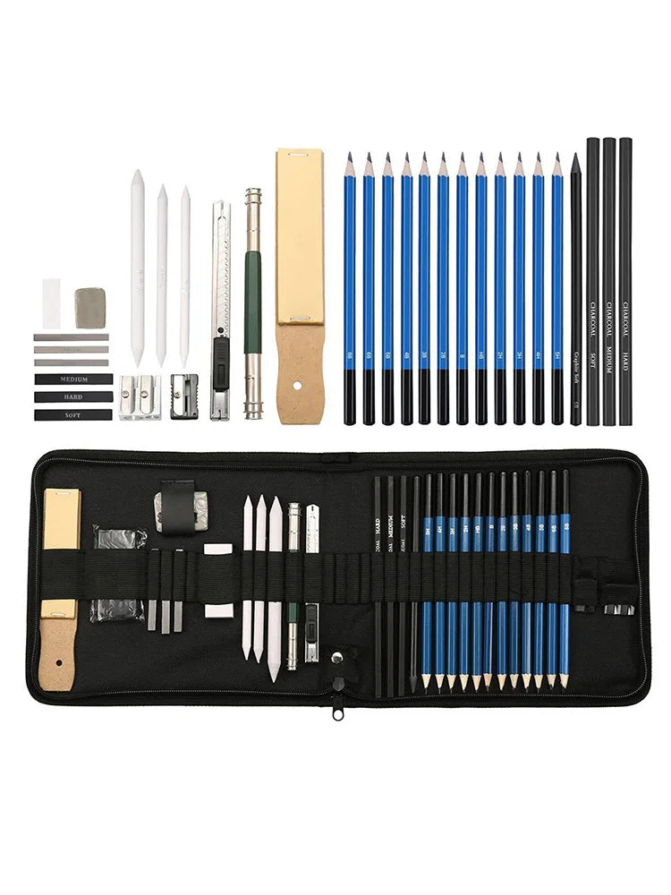 32-Piece Professional Sketching & Drawing Pencil Set