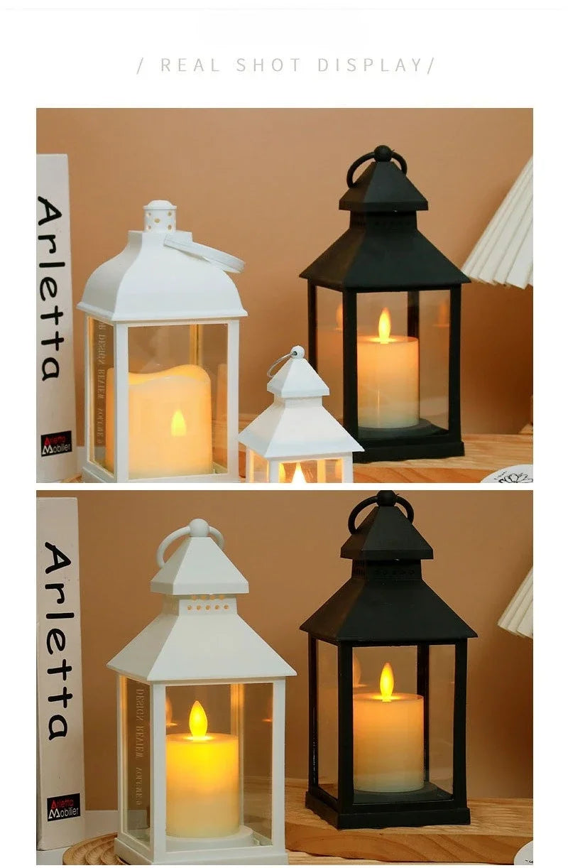 Portable LED Candle Lamps Night Camping Tent  Lanterns Outdoor Garden Desk Holiday Atmosphere Retro Night Light Decorative Lamps