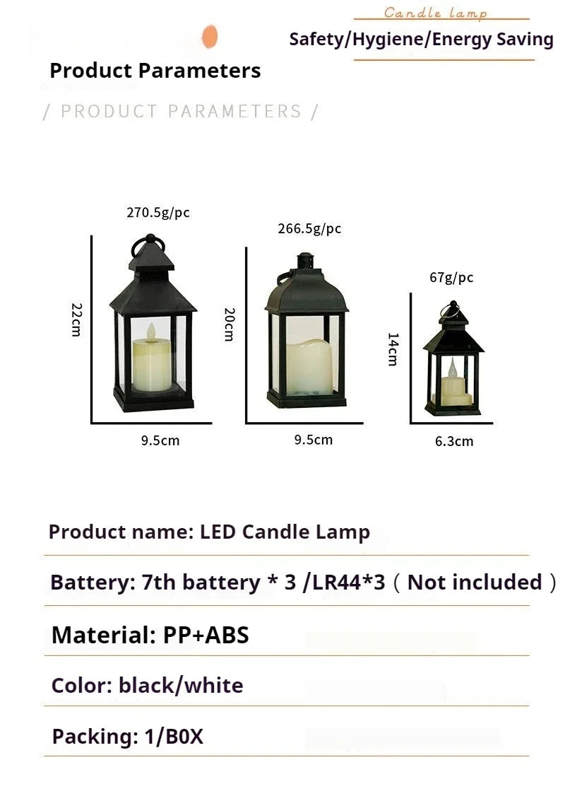 Portable LED Candle Lamps Night Camping Tent  Lanterns Outdoor Garden Desk Holiday Atmosphere Retro Night Light Decorative Lamps