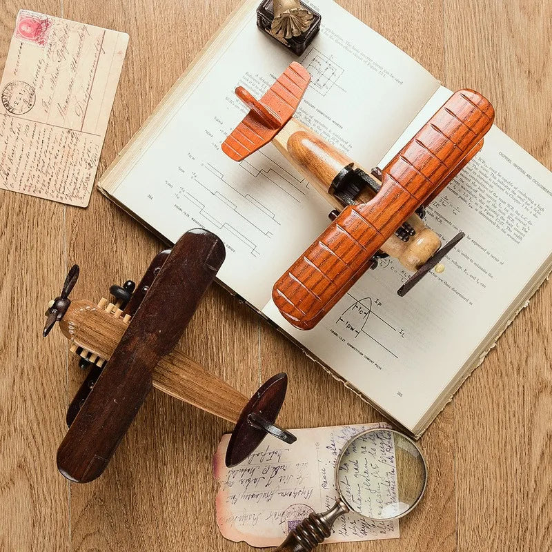 Handcrafted Wooden Airplane Model - Desktop Decor