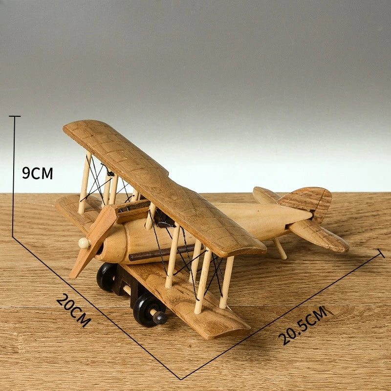 Handcrafted Wooden Airplane Model - Desktop Decor